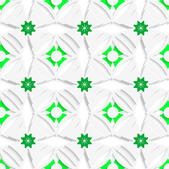 Image showing White ornament and green layering seamless