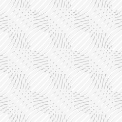 Image showing White simple wavy with small details perforated seamless pattern