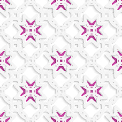 Image showing White perforated ornament layered with stars seamless