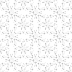 Image showing Simple geometrical white repainting flowers seamless