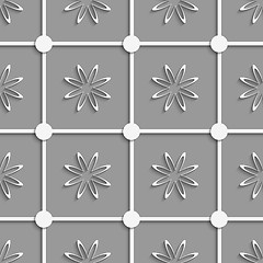 Image showing White dots and flowers cut out o paper