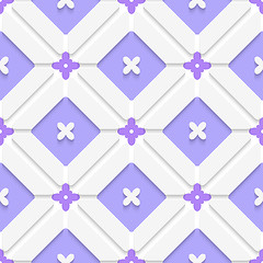 Image showing Diagonal purple floristic in frame pattern