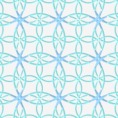 Image showing Geometrical pattern with lace ornament and blue