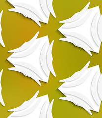 Image showing White banana shapes on white and mesh seamless pattern