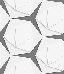 Image showing White hexagonal shapes layered seamless pattern