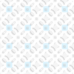 Image showing White ornament with blue squares seamless