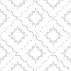 Image showing Diagonal white wavy squares pattern