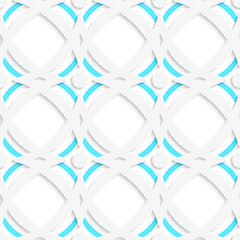 Image showing White rhombuses and blue ornament