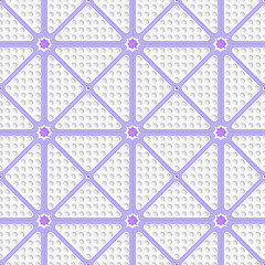 Image showing White perforated triangles with purple lines tile ornament