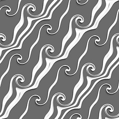 Image showing White and gray curved lines and swirls seamless