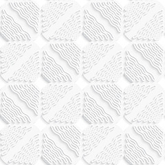 Image showing Diagonal white wavy lines and squares layered pattern