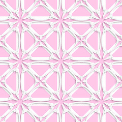 Image showing White tile ornament with light pink layering