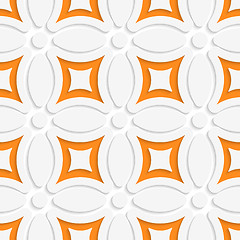 Image showing Geometric white pattern with orange