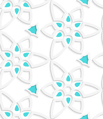 Image showing White floristic swirl lace seamless pattern