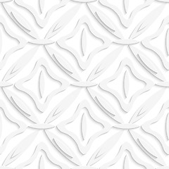 Image showing White ovals layered and squares seamless pattern