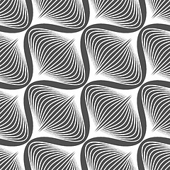 Image showing Black and white simple wavy onion shapes pattern