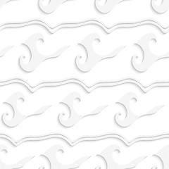 Image showing White wavy lines and curly shapes seamless