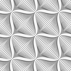 Image showing White diagonal wavy net layered on gray seamless pattern