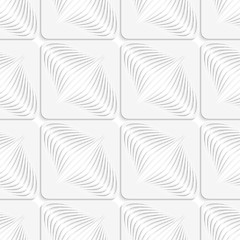 Image showing White diagonal onion shapes on squares seamless pattern
