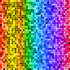 Image showing Bright rainbow colored rectangle mosaic seamless pattern