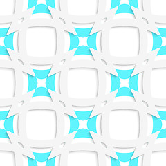 Image showing White pointy squares with blue inner part seamless