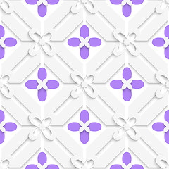 Image showing Purple flourish simple diagonal pattern