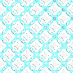 Image showing White ornament with cyan seamless