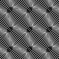 Image showing Black and white simple wavy pattern