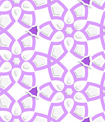 Image showing Purple layered floristic swirl lace seamless pattern