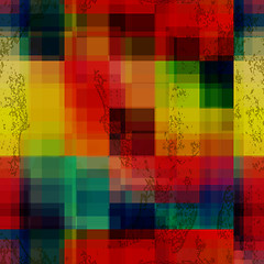 Image showing Rainbow colored old ganged blurred mosaic seamless pattern