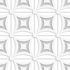 Image showing Geometric white and gray pattern with squares