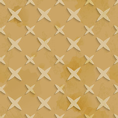 Image showing Brown recycling paper stars seamless pattern