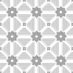 Image showing White triangles with lines and gray tile ornament