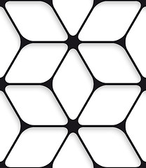 Image showing Black hexagon net seamless pattern