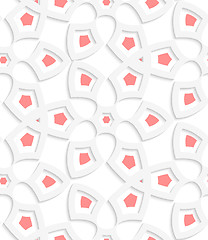 Image showing White  geometrical floristic net seamless pattern