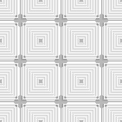 Image showing White squares with gray layering tile ornament