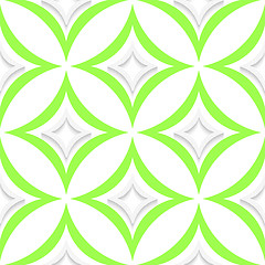 Image showing White and green pointy rhombuses seamless