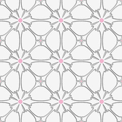 Image showing White flourish with pink tile ornament