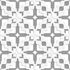 Image showing Diagonal white and gray wavy squares