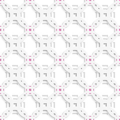 Image showing White ornament on top perforated rectangles with pink seamless