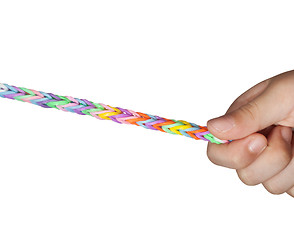 Image showing Colorful rubber band bracelet