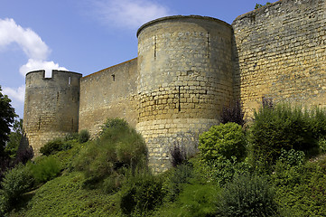 Image showing Castle walls montreuil-bellay loire valley france