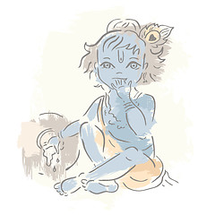 Image showing Hindu God Krishna.