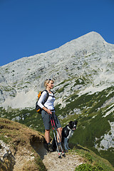 Image showing hiking with dog