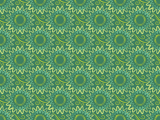 Image showing seamless green vertical floral background in retro style