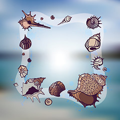 Image showing Frame of seashells.