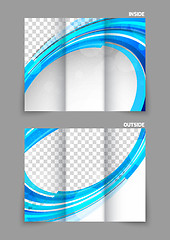 Image showing Blue tri fold brochure