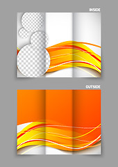 Image showing tri-fold brochure in orange color