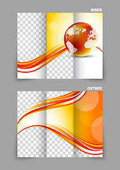 Image showing Globe wave tech tri-fold brochure