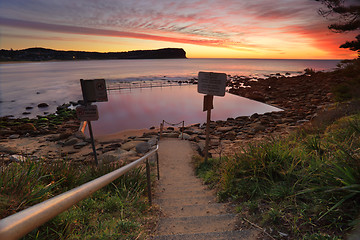 Image showing Beach path to Tidal Baths at Macmasters Beach